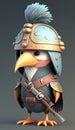 Cute Heron Animal Warrior 3D Game Model Generative AI