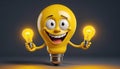 Cartoon Illumination: Exploring 3D Yellow Light Bulbs in Animation