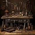 Forged Elegance: Masterful Artisan Tools Royalty Free Stock Photo