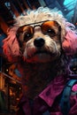 Futuristic Pondering: Cyberpunk Bichon Frise