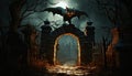 The Enchanted Door: Unleashing the Werewolf on Halloween Night. Generative AI