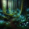 Enchanted Woods - Glowing Mushrooms in the Mystical Forest