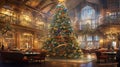 Enchanting Christmas Magic - Adorned Tree in a Blurred Light Aura