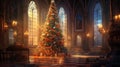 Enchanting Christmas Magic - Adorned Tree in a Blurred Light Aura