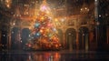 Enchanting Christmas Magic - Adorned Tree in a Blurred Light Aura