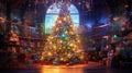 Enchanting Christmas Magic - Adorned Tree in a Blurred Light Aura