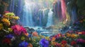 Step into a world of fantasy and wonder as these exotic flower rainfalls transform the landscape into a kaleidoscope of