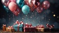 Happy birthday background with gifts