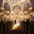 Beautifully Decorated Church, Temple, or Mosque with Heartwarming Wedding Ceremony