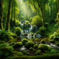 Secret Oasis - Secluded Waterfall in Enchanted Forest Royalty Free Stock Photo