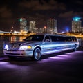 Luxurious Limousines Under the Spotlight Royalty Free Stock Photo