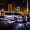 Luxurious Limousines Under the Spotlight Royalty Free Stock Photo