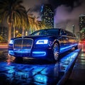 Luxurious Limousines Under the Spotlight Royalty Free Stock Photo