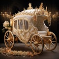 Regal Ride: Crowns and Tiaras Adorning a Royal-Themed Wedding Car