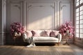 Victorian Elegance: Living Room Mockup in Victorian Style with Blank Photo Frame