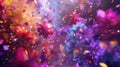 Step into a world of vibrant celebration as confetti cannons create a mesmerizing display of colorful explosion