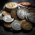 Vintage Euphoria: Marveling at the Artistry of Antique Currencies Royalty Free Stock Photo