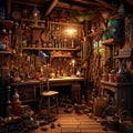 Magical Artisan Tools in Whimsical Workshop