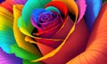 Different looking rose with rainbow colors. Generative AI