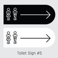 Whimsical Restroom Gateway Playful Toilet Sign Vector