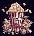 Anime-Inspired Popcorn and Film Night at Theatre (AI Generated)