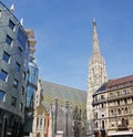 Stephansdom and Haas Haus Royalty Free Stock Photo