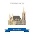 Stephansdom St Stephan Cathedral Vienna Austria flat vector Royalty Free Stock Photo