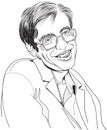 Stephen Hawking cartoon portrait, vector