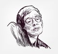 Stephen Hawking vector sketch portrait illustration