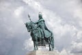 King Saint Stephen`s modern sculpture in Budapest