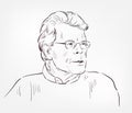 Stephen King vector sketch portrait isolated Royalty Free Stock Photo