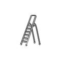 Stepladder hand drawn sketch icon.