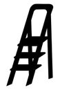 Stepladder. Portable folding ladder for work. Silhouette. Vector illustration Royalty Free Stock Photo