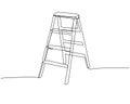 Stepladder, steps, construction ladder one line art. Continuous line drawing of repair, professional, hand, people