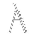 Stepladder vector icon.Outline vector icon isolated on white background stepladder .