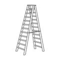 Stepladder vector icon.Outline vector icon isolated on white background stepladder .