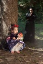 Stepmother gives poisoned apple to snow white Royalty Free Stock Photo