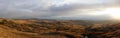 Steppe landscape on a decline panorama