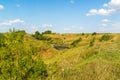 Steppe landscape with drying pond