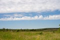 Steppe summer landscape near Lake Tagarskoye in the Minusinsky district of the Krasnoyarsk Territory. Russia