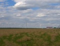 Steppe in the summer you can see far windmills sky 1 Royalty Free Stock Photo