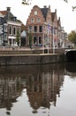 Stepped gables in historical Dokkum, the Netherlands Royalty Free Stock Photo