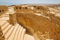 Stepped pool at Masada ruins in southern Judean Desert in Israel