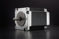 Stepper motor of CNC linear axis drive Royalty Free Stock Photo