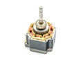 Stepper motor, disassembled, on white Royalty Free Stock Photo