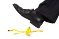 Stepping on a Banana Peel Royalty Free Stock Photo