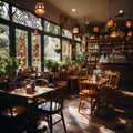 A cozy and eclectic cafÃ© with vintage dÃ©cor.
