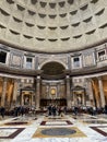 Stepping inside the ancient Pantheon, Rome, Italy Royalty Free Stock Photo