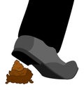Stepping on shit. Shoes and turd. footwear and poop isolated Royalty Free Stock Photo