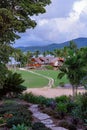 Stepping Stone Path And Dirt Road To A Restaurant Royalty Free Stock Photo